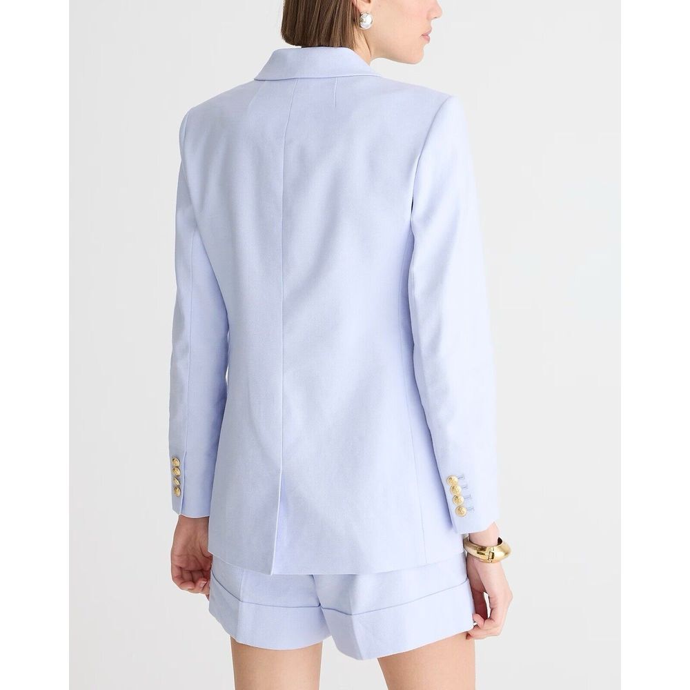 NWT 2024 J Crew Greta Blazer Stretch Linen Blend 18 PeriBreeze Blue Gold Button‎ - Picture 14 of 16